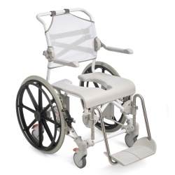 Etac Swift Mobile 2 wózek toaletowo-prysznicowy z kołami 24" do 160 kg z regulacją wysokości siedziska